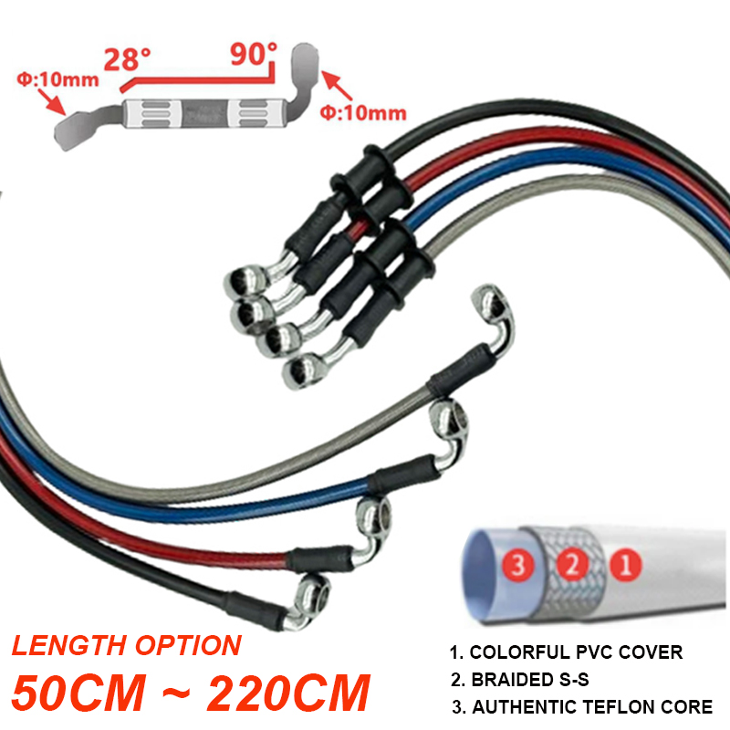 Silver 30cm To 220cm 28°-90° 1 - Motorcycle Brake Cable review and price