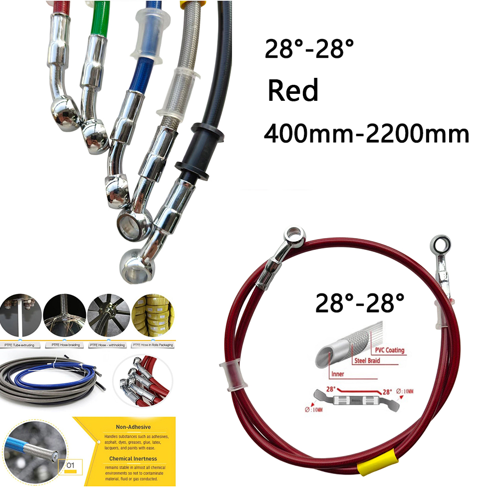 28-28 Red Universal Motorcycle - Brake Line Motorcycle review and price